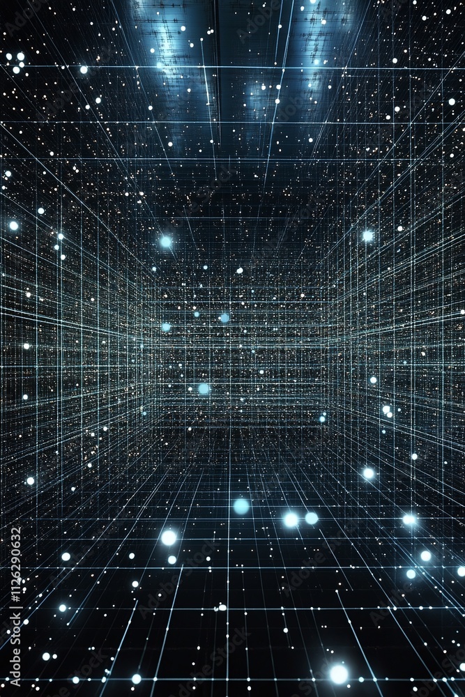 Grid matrix with data flow visualization Grid matrix with data flow visualization
