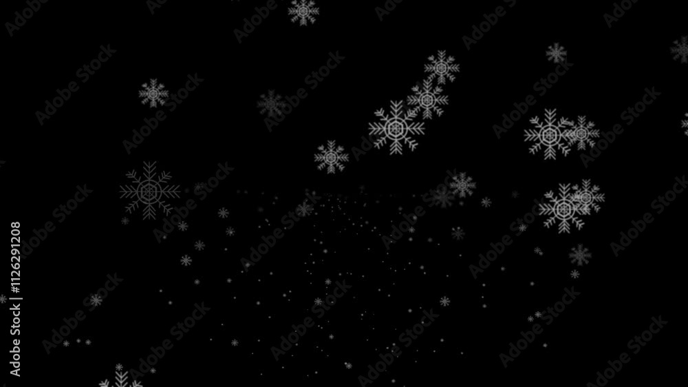 Winter particle background animation with falling snowflakes Winter particle background animation with falling snowflakes