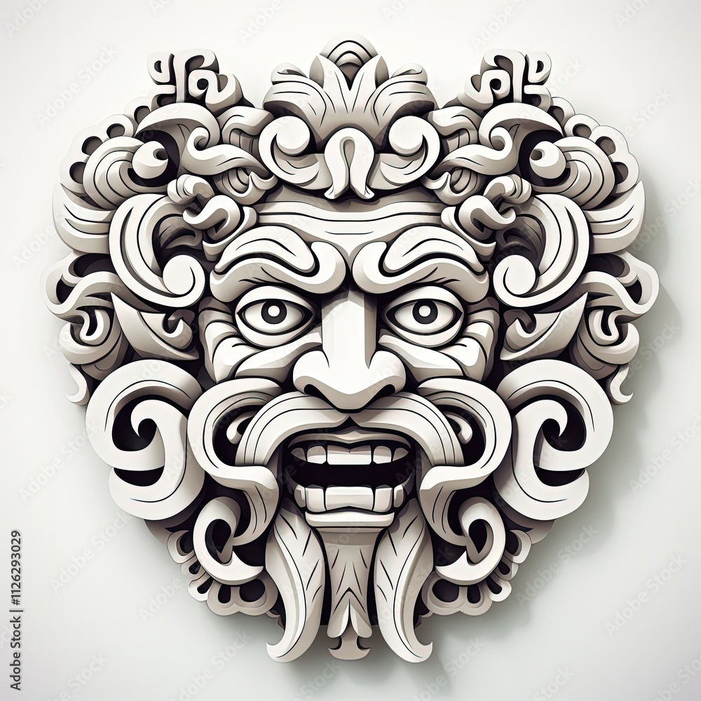 Fototapeta premium Abstract Representation of Ancient Greek Monster Mask