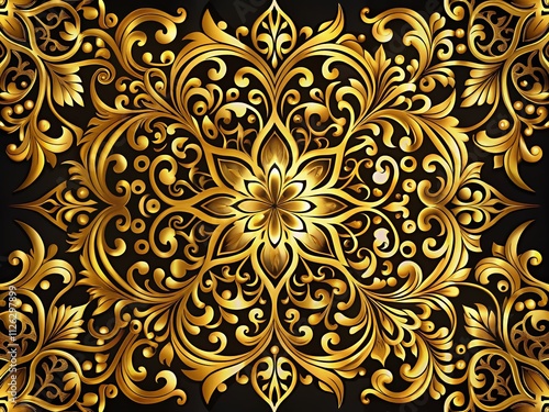 Luxurious Gold Design Elements on Black Background