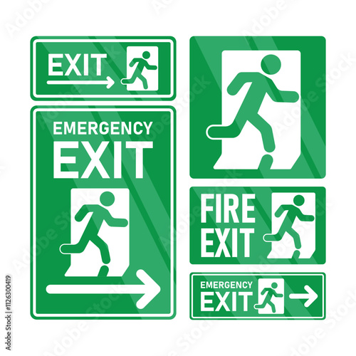 Emergency Exit Signage Vector Illustration