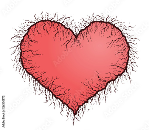 The red heart symbol with lightning bolt.