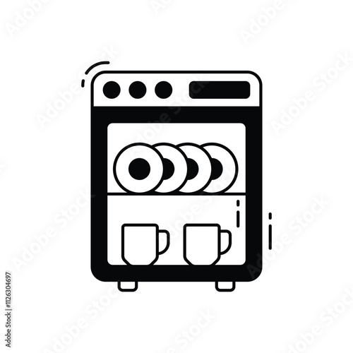 Dishwasher  vector icon