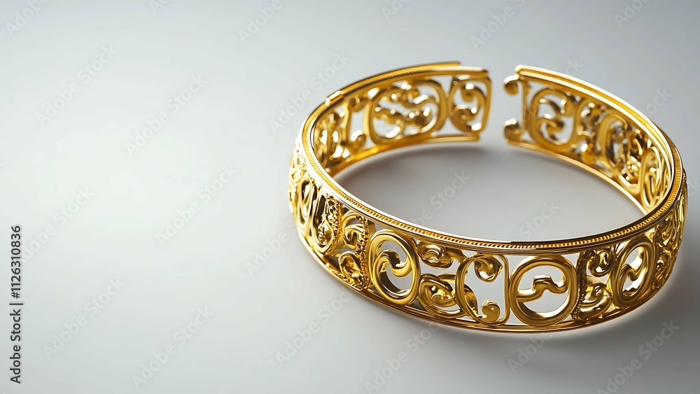 A testament to meticulous craftsmanship, this gold bangle showcases intricate, ornate detailing. A masterpiece of artistry. A testament to meticulous craftsmanship, this gold bangle showcases intricate, ornate detailing. A masterpiece of artistry.