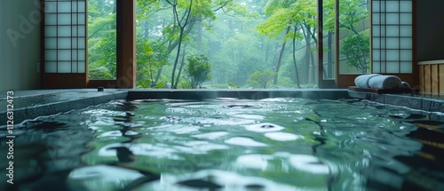 Serene Onsen Hot Spring Spa Tranquil Nature Escape