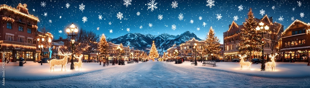 Small town square's holiday light show a winter wonderland Small town square's holiday light show a winter wonderland