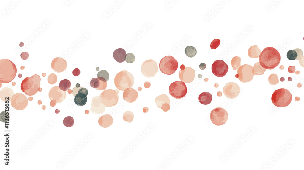 Line of red and pink circles. Some are larger than others. The circles are in different sizes Line of red and pink circles. Some are larger than others. The circles are in different sizes