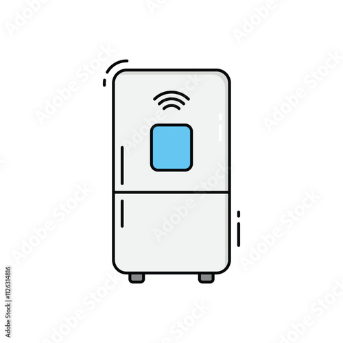 Smart fridge vector icon