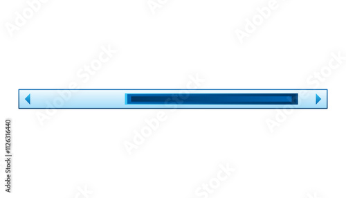 Scroll bar slider. UI horizontal slider. Multicolor modern UI element. Buttons with adjustable knobs for controlling audio or video. Vector illustration of intuitive design element