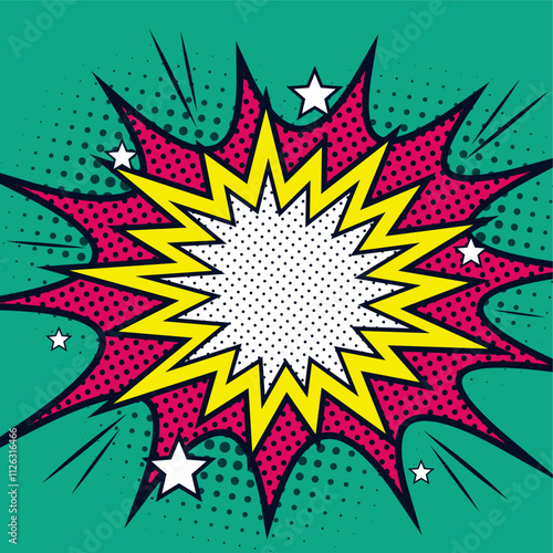 Wallpaper Mural explosion stars. Comic burst, bursting star, starburst speech bubbles. Star sticker, burst speech balloon. Comic book, vector boom or explosion. Communication concept. Torontodigital.ca