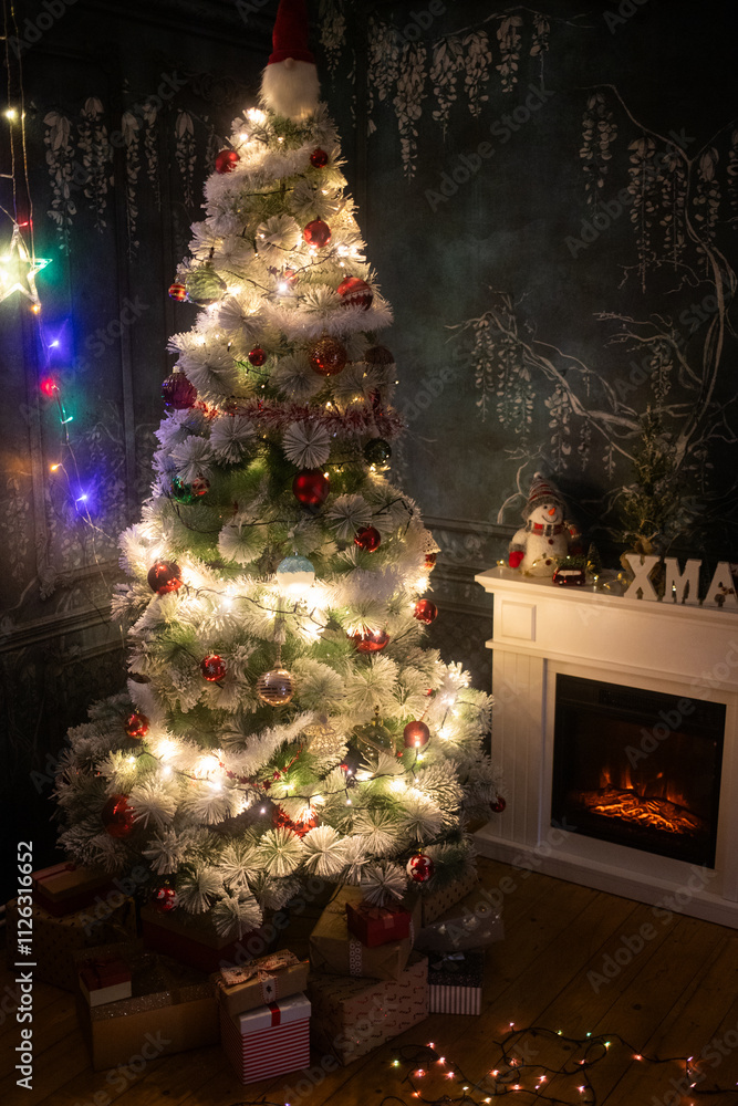 beautiful Christmas tree and holiday lights beautiful Christmas tree and holiday lights