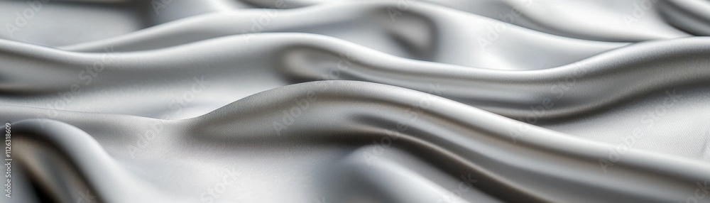 Obraz premium Satin fabric elegance closeup of silver accents in soft light
