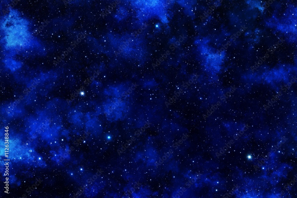 Obraz premium A breathtaking cosmic view filled with vibrant blue and black hues, showcasing a vast expanse of twinkling stars.