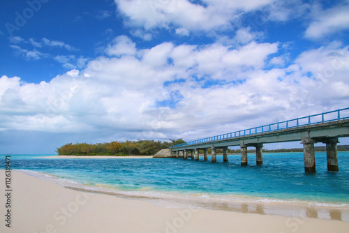 Mouli Bridge between Ouvea and Mouli islands, Loyalty Islands, New Caledonia