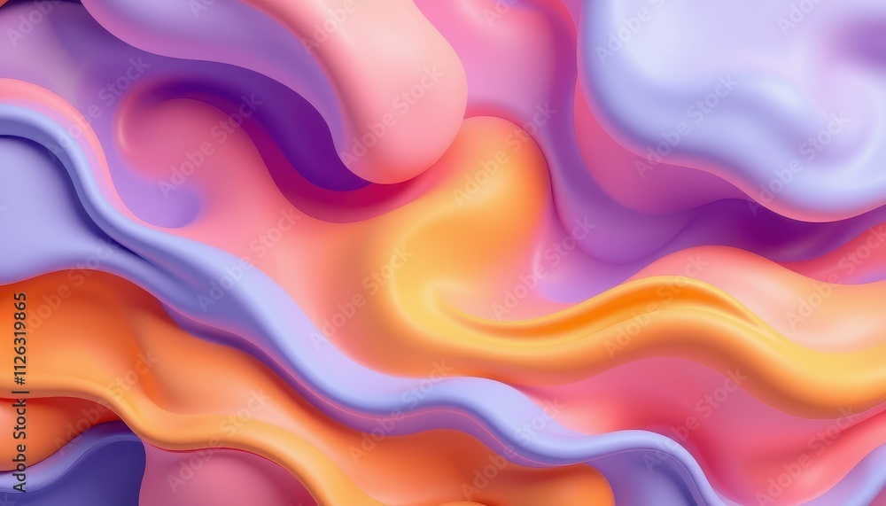 Abstract Pastel Waves Swirling Softly Together Abstract Pastel Waves Swirling Softly Together