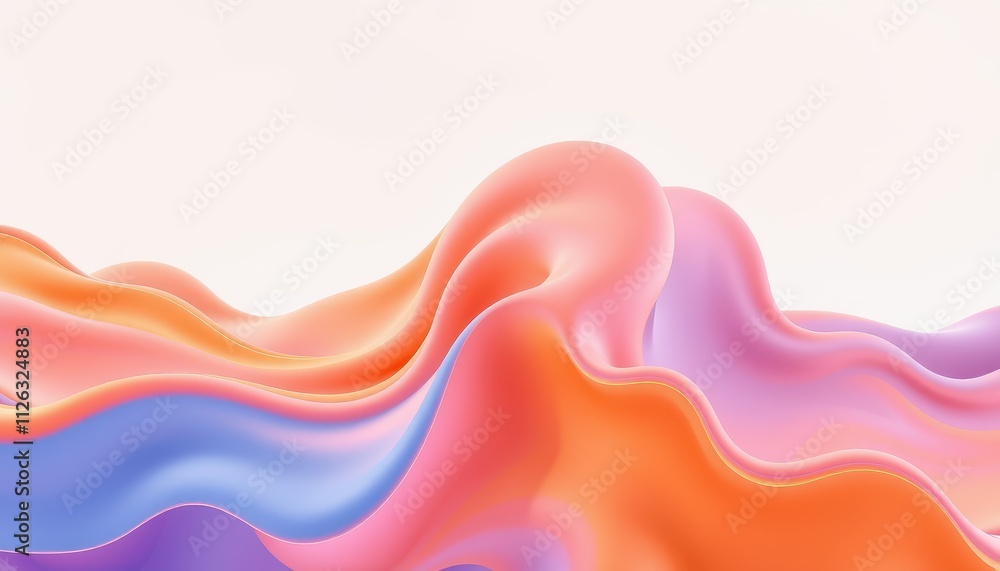 Abstract Pastel Waves Flowing Design Abstract Pastel Waves Flowing Design