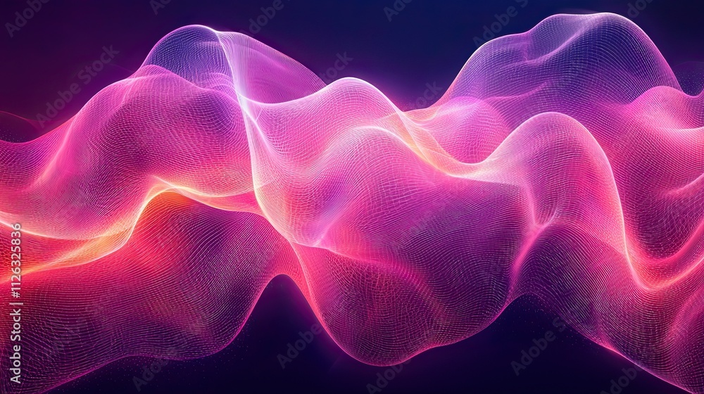Fototapeta premium Colorful waves of light create a dynamic abstract pattern in a captivating visual display