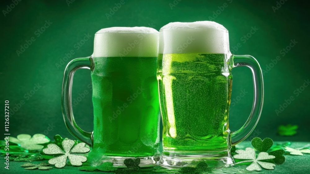St Patricks Day green beer pint over festive dark green digital St Patricks Day green beer pint over festive dark green digital