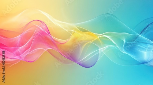 Wallpaper Mural Abstract Colorful Waves Flowing Smoothly Across a Gradient Background Torontodigital.ca