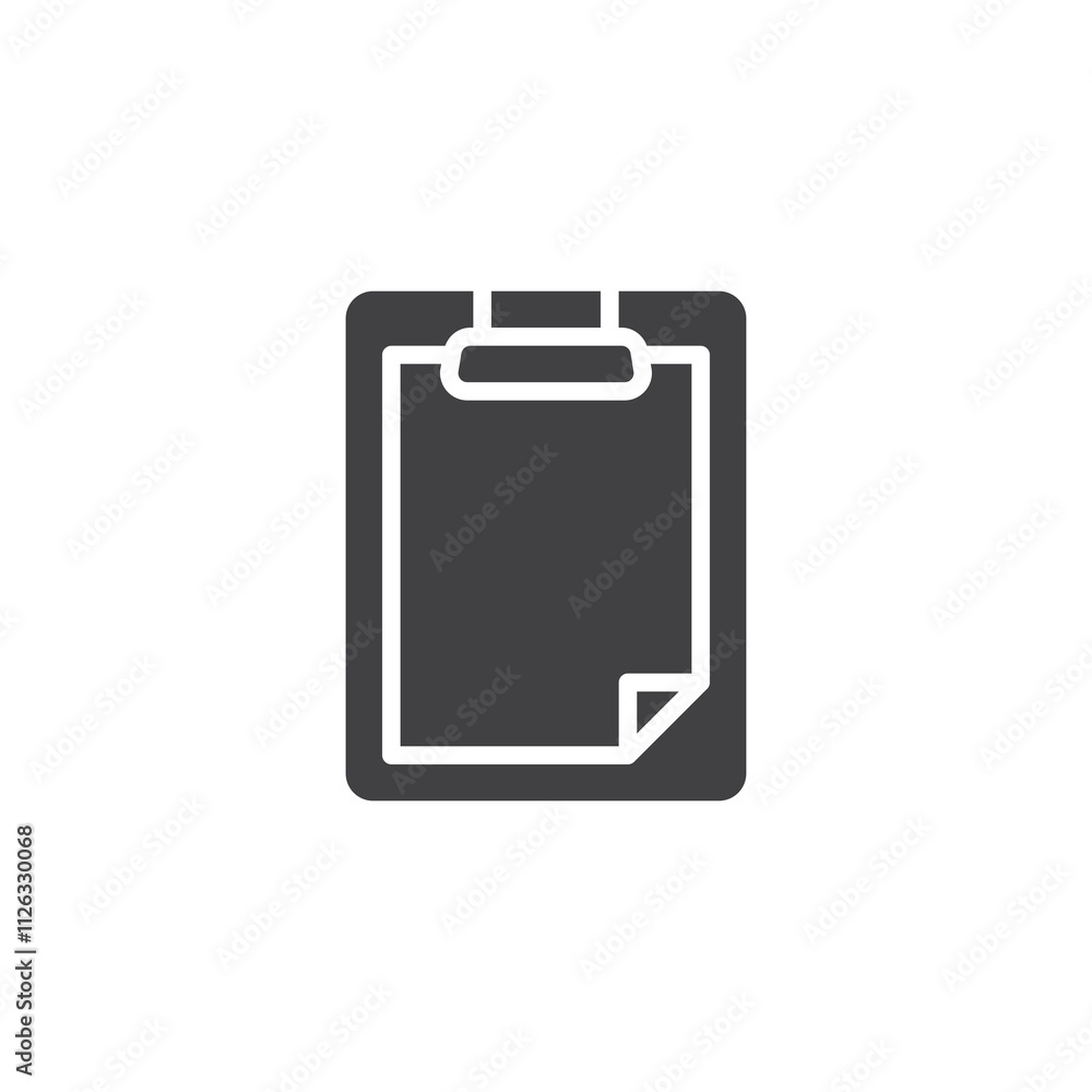 Clipboard holding a note vector icon Clipboard holding a note vector icon