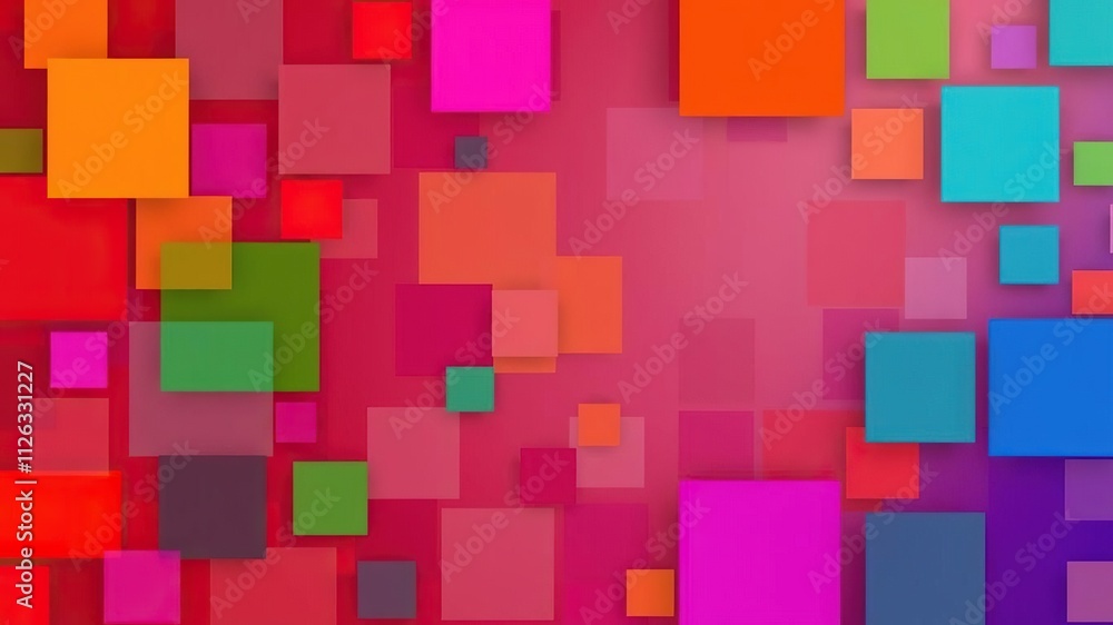 Colorful abstract background with geometric squares in different sizes and shapes, vibrant colors, abstract, contemporary design Colorful abstract background with geometric squares in different sizes and shapes, vibrant colors, abstract, contemporary design