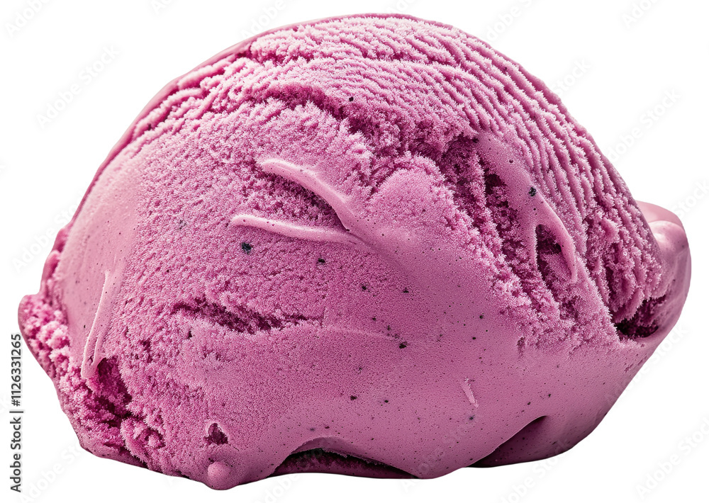 PNG Scoop of purple berry ice cream on white background PNG Scoop of purple berry ice cream on white background