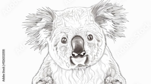 Cute Koala Illustration on White Background photo