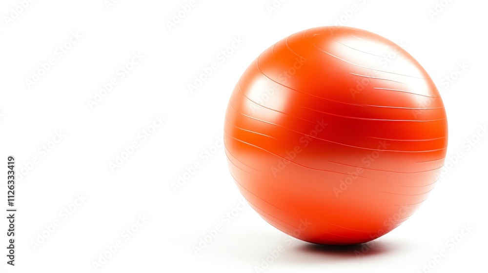 Bright orange exercise ball on a white isolated background. Bright orange exercise ball on a white isolated background.