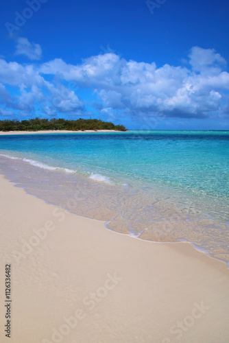 Sandy beach on the shore of Ouvea lagoon, Ouvea Island, Loyalty Islands, New Caledonia