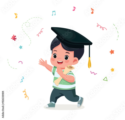 cute little kid boy education happy graduate
