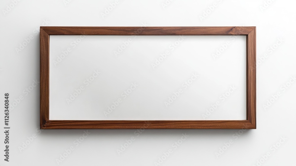A wooden-framed mirror reflecting a minimalist design. A wooden-framed mirror reflecting a minimalist design.