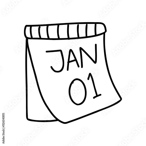 january 1st calendar cute doodle new year resolution svg png transparent digital planner sticker clipart cutout