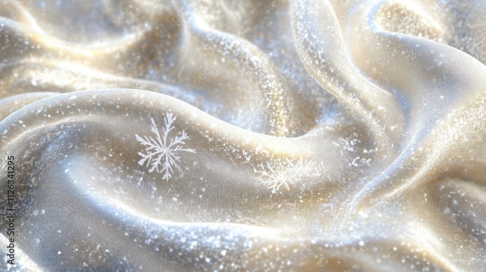 Elegant Fabric Draped With Delicate Snowflakes Elegant Fabric Draped With Delicate Snowflakes