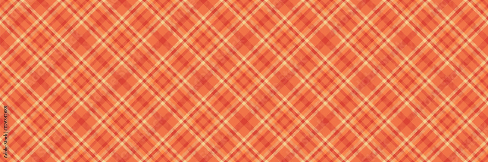 Hippy plaid texture fabric, preppy vector check tartan. Presentation pattern textile background seamless in orange and red colors. Hippy plaid texture fabric, preppy vector check tartan. Presentation pattern textile background seamless in orange and red colors.