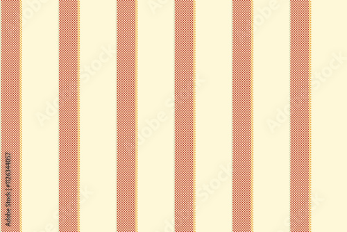 Kit lines texture pattern, editable seamless stripe vector. Platform vertical background fabric textile in cornsilk and red colors.