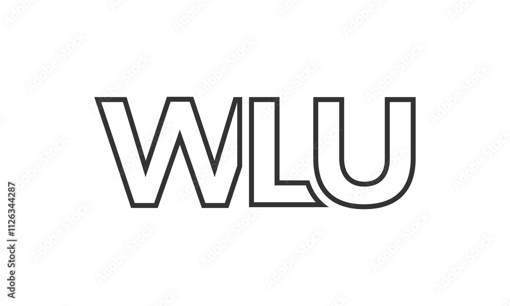 WLU logo design template with strong and modern bold text. Initial based vector logotype featuring simple and minimal typography. Trendy company identity. WLU logo design template with strong and modern bold text. Initial based vector logotype featuring simple and minimal typography. Trendy company identity.