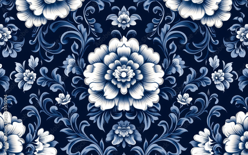 Obraz premium Retro style floral texture art background