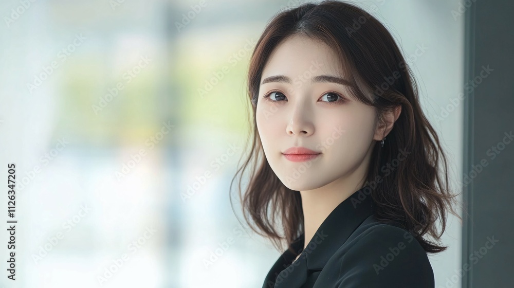 Young Woman Portrait Professional Attire Soft Focus Background Young Woman Portrait Professional Attire Soft Focus Background