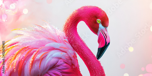 Vivid Flamingo Close-Up with Soft Light photo