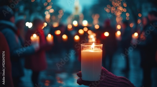 Candlelight vigil at night. (1)
