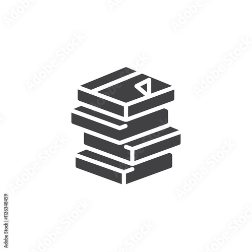 Staked note papers vector icon