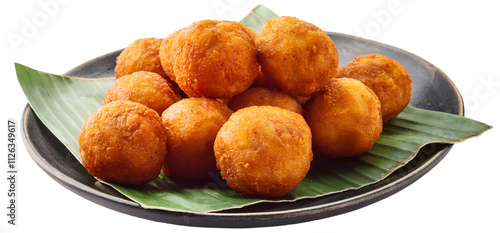 Batata vada street food isolated on a transparent background.