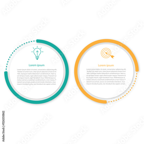 Two infographics element. Business concept with 2 options, steps or processes. data visualization. Vector illustration.