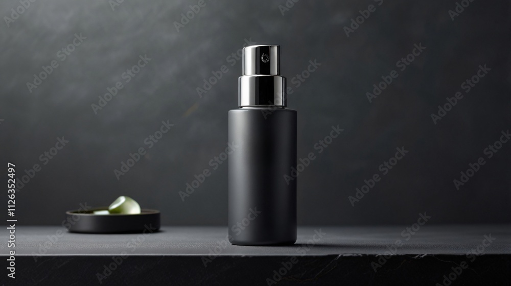 Black and White Bottle Skincare Mockup Black and White Bottle Skincare Mockup