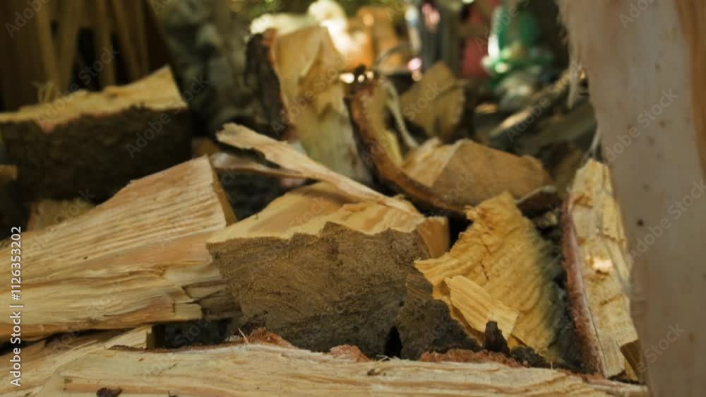 Logs that have fell, one by one, satisfying task that’s never done Logs that have fell, one by one, satisfying task that’s never done