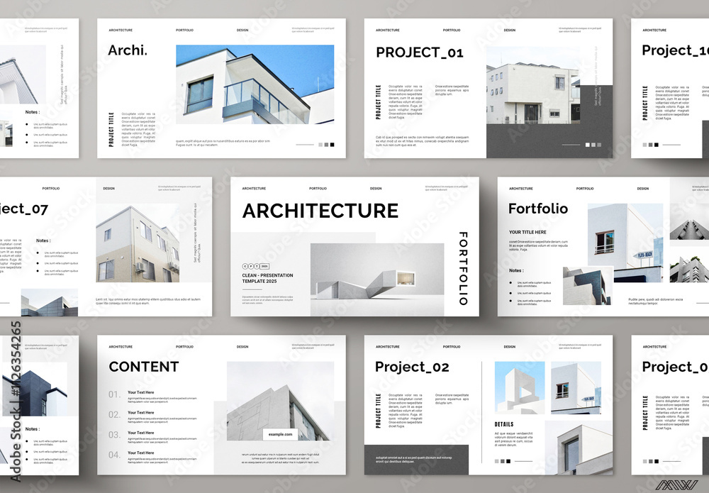 Architecture Portfolio Presentation Layout Stock Template | Adobe Stock