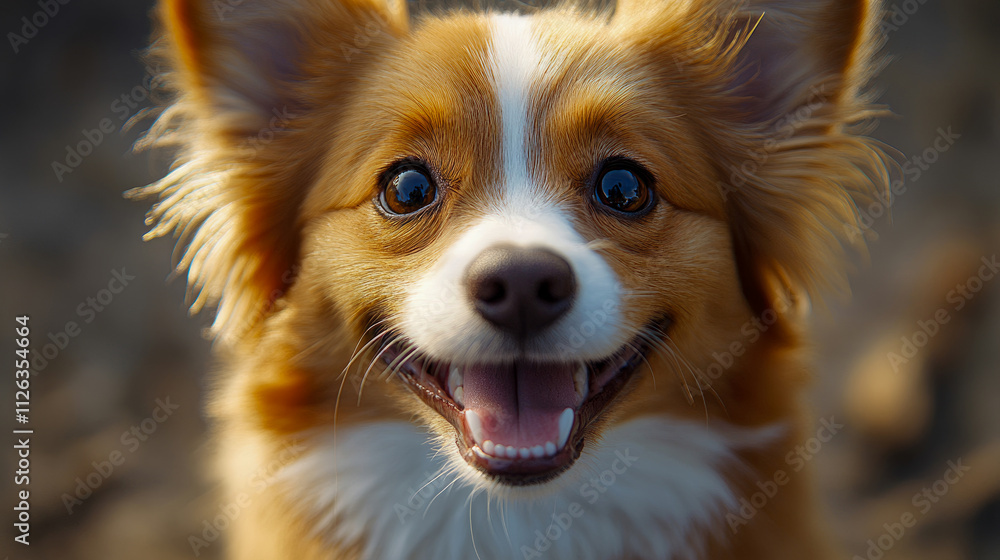 A cheerful dog with golden fur and bright eyes plays joyfully at a park under a clear blue sky, surrounded by lush green grass and trees A cheerful dog with golden fur and bright eyes plays joyfully at a park under a clear blue sky, surrounded by lush green grass and trees
