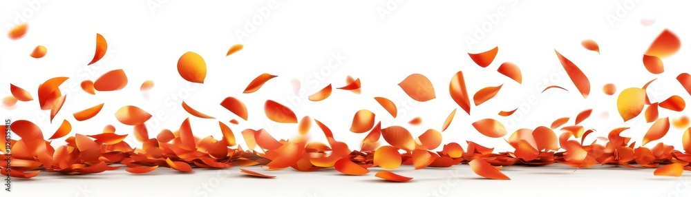 Vibrant orange autumn leaves isolated on white, ideal for fallthemed designs and backgrounds