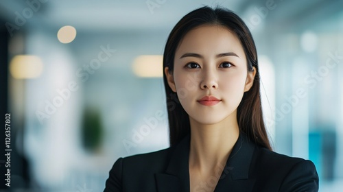 Wallpaper Mural Young Asian Woman in Professional Attire Torontodigital.ca