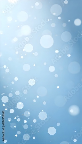 Frosty Winter Bokeh Lights on Icy Blue Gradient for Seasonal Designs